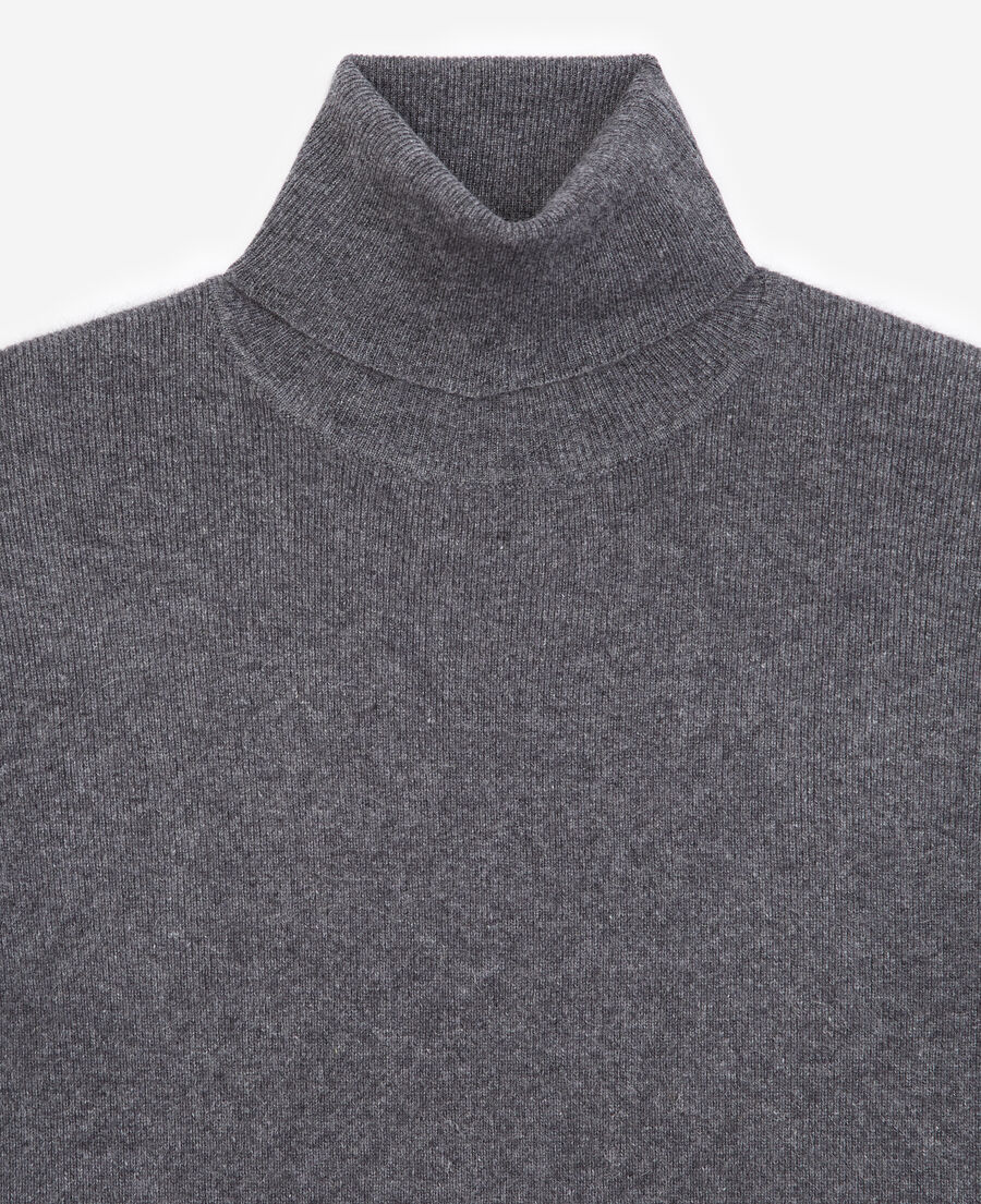 Gray cashmere and wool sweater w/turtleneck | The Kooples - US