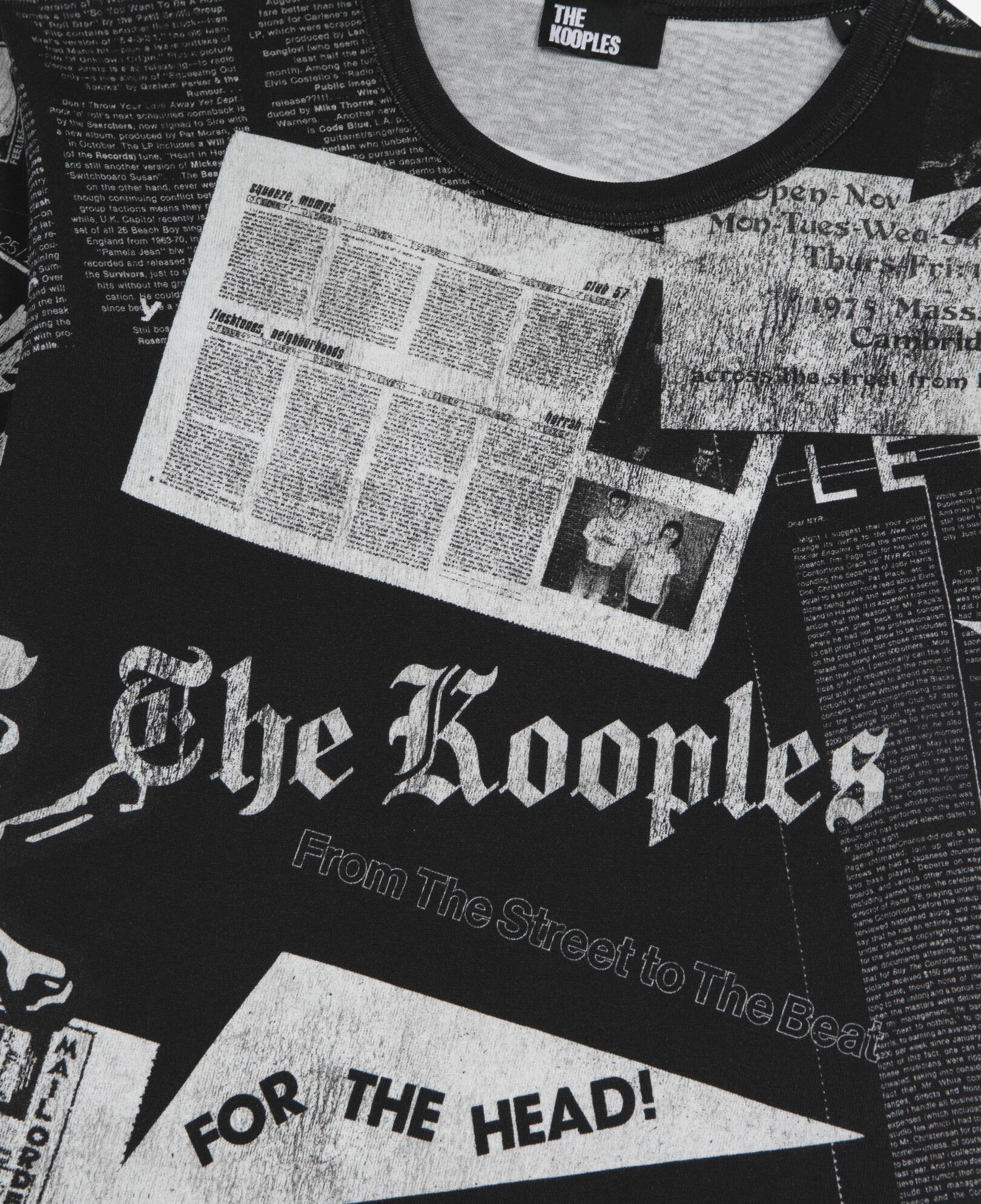The Kooples WOMEN BLACK WASHED t-shirt with black and white screen printing