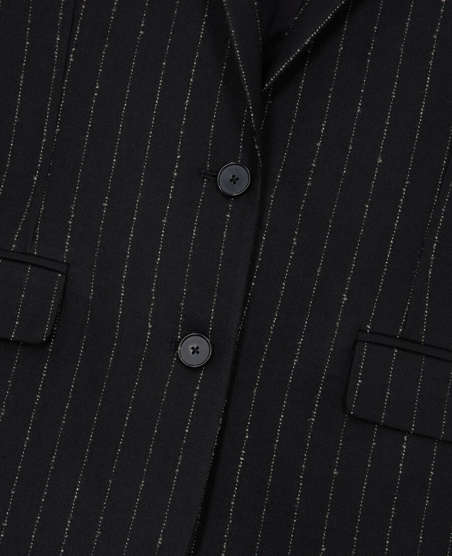 striped wool suit jacket