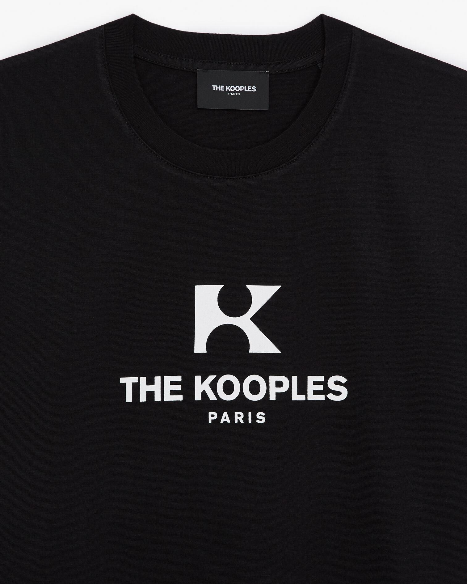 T-shirt noir coton à logo monogrammé, BLACK, hi-res image number null