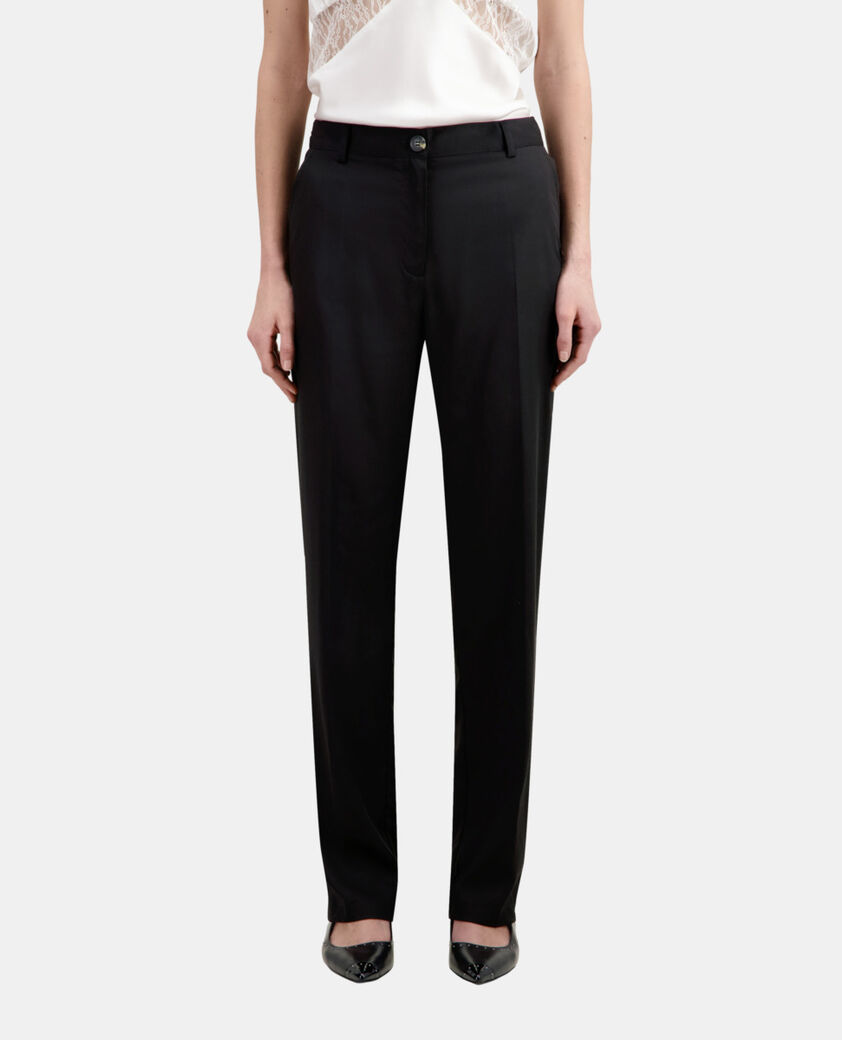 The Kooples WOMEN BLACK black tencel military-style pants