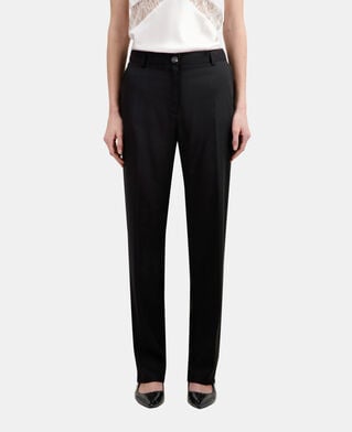 The Kooples WOMEN BLACK black tencel military-style pants