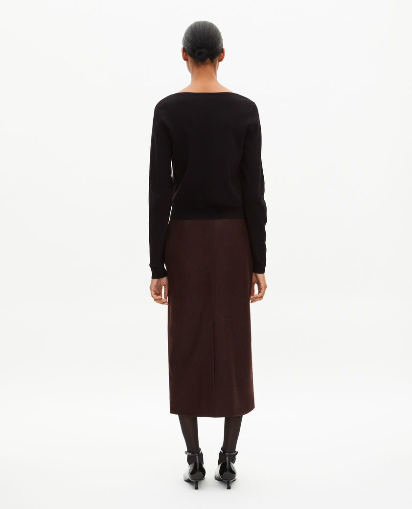 The Kooples FEMME BLACK pull effet trompe l'&oelig;il avec dentelle noir