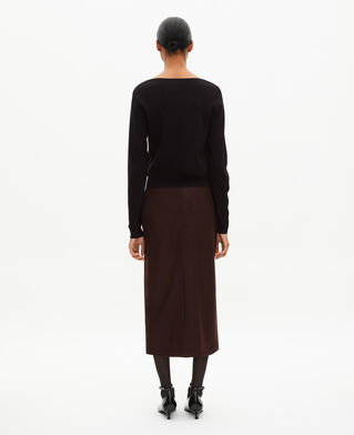 The Kooples DAMEN BLACK pullover mit trompe-l'oeil-effekt und schwarzer spitze