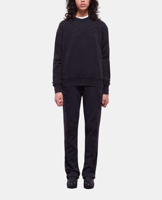 The Kooples WOMEN BLACK WASHED black sweatshirt with western-style embroidery