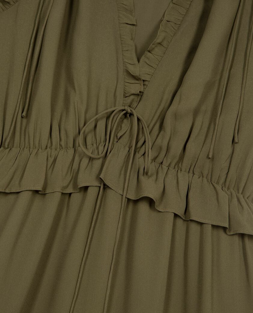 The Kooples DAMEN KAKI kurzes kleid mit volants khaki