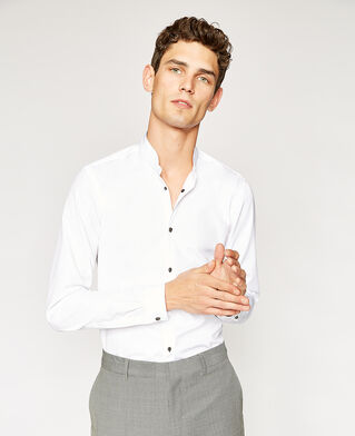 The Kooples HERREN WHITE weißes baumwollhemd aus faille de coton mit kragen