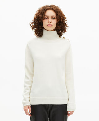 The Kooples FEMME ECRU pull col montant en laine écru