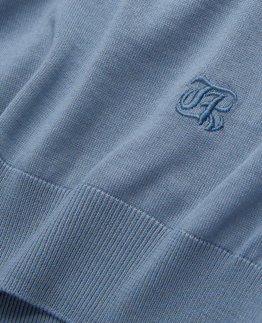 The Kooples HOMME BLUE GREY pull bleu en laine mérinos