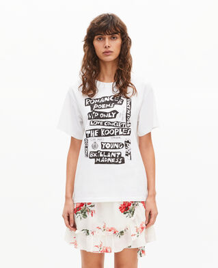 The Kooples FEMME WHITE t-shirt avec s&eacute;rigraphie blanc