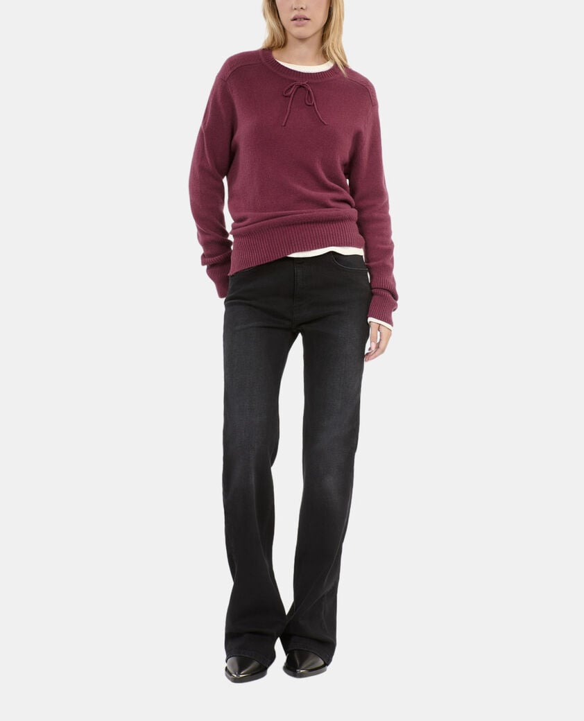 The Kooples DAMEN AUBERGINE bordeauxroter pullover aus kaschmir