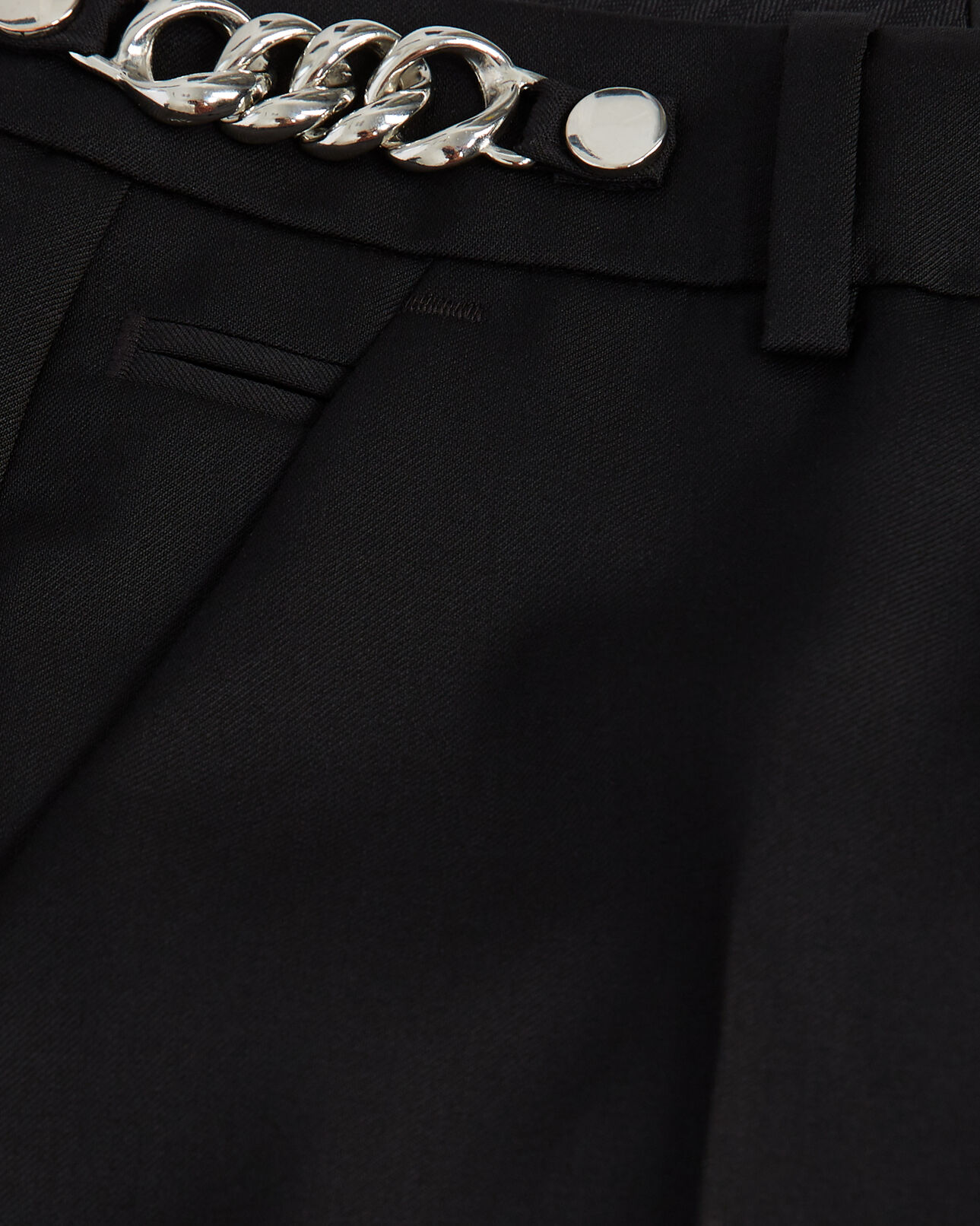 The Kooples FEMME BLACK pantalon laine noir slim avec chaine