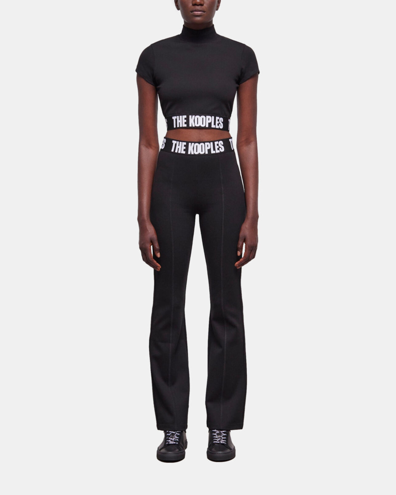 The Kooples WOMEN BLACK black logo flared pants
