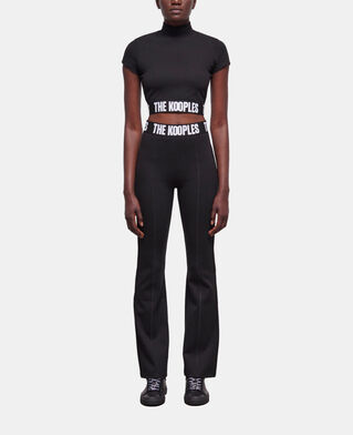 The Kooples F BLACK black logo flared pants