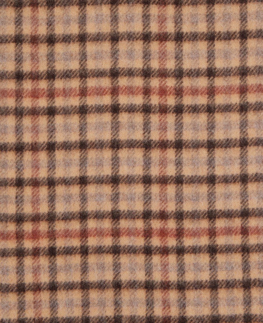 The Kooples MIXTE BEIGE / BROWN / BLACK &eacute;charpe en laine &agrave; carreaux