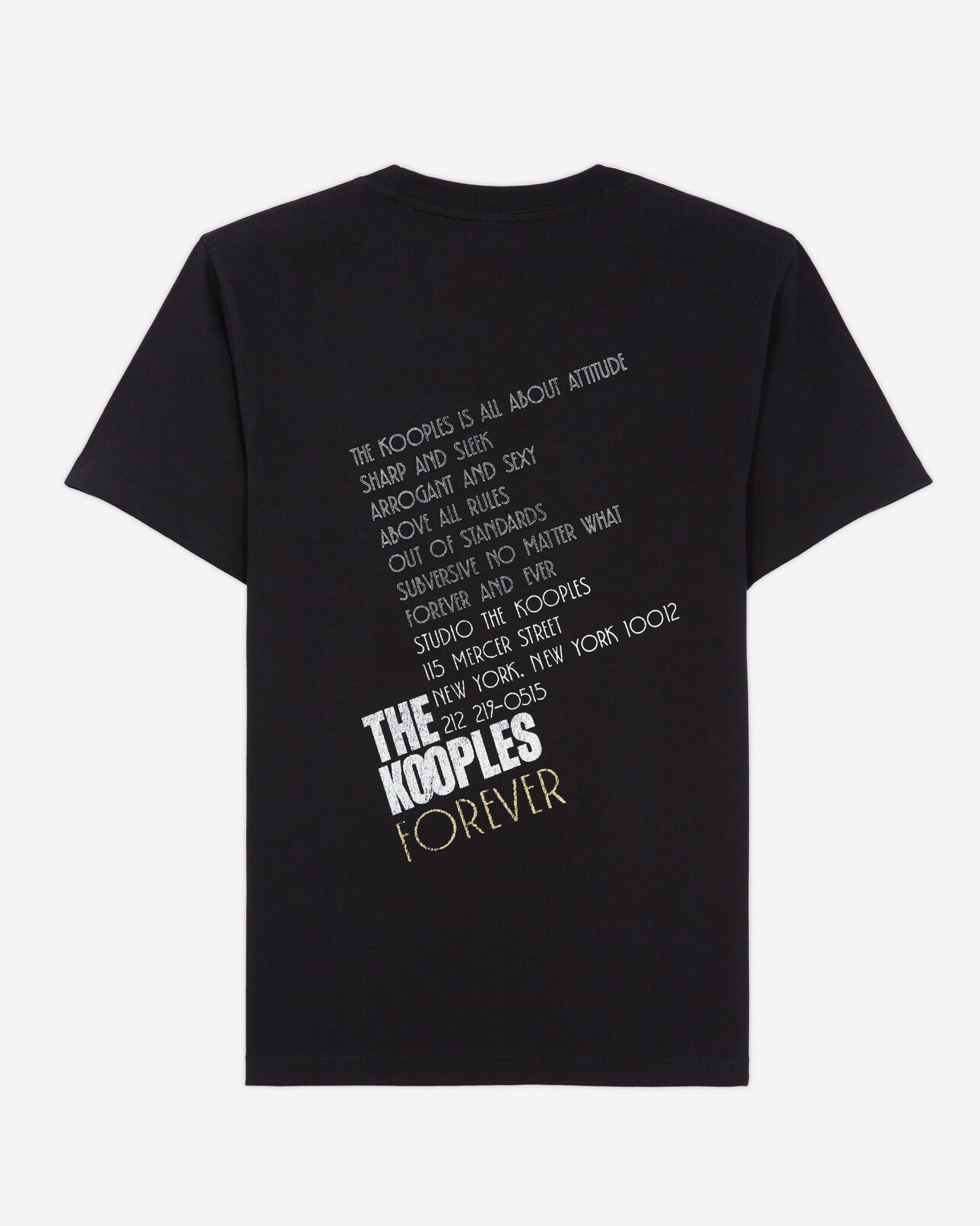 The Kooples WOMEN BLACK-ANTIC GOLD women's t-shirt with a tiger screen print