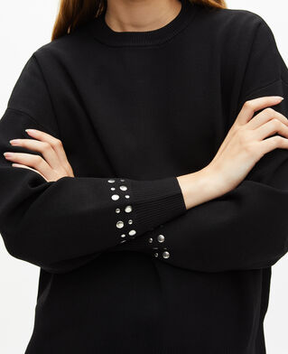 The Kooples F BLACK black sweatshirt with studs