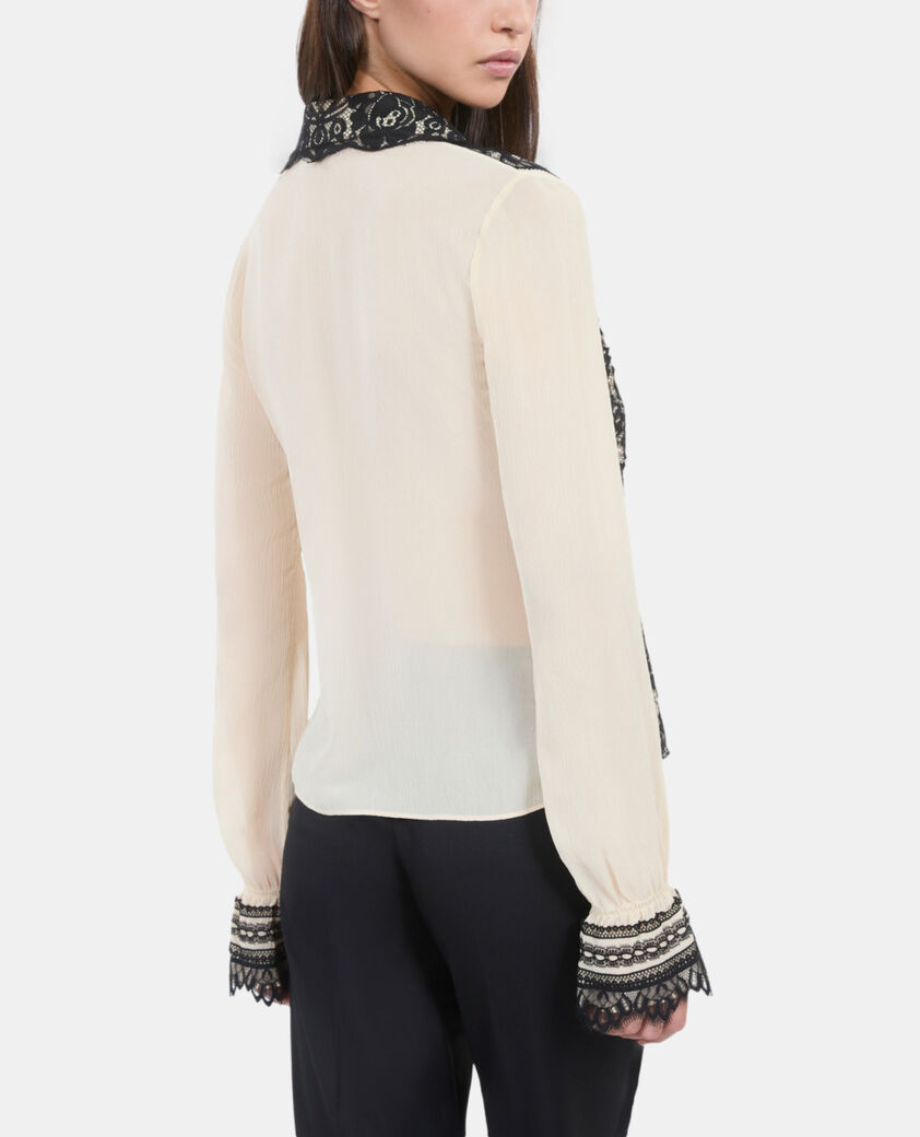 The Kooples FEMME ECRU chemise en soie écrue