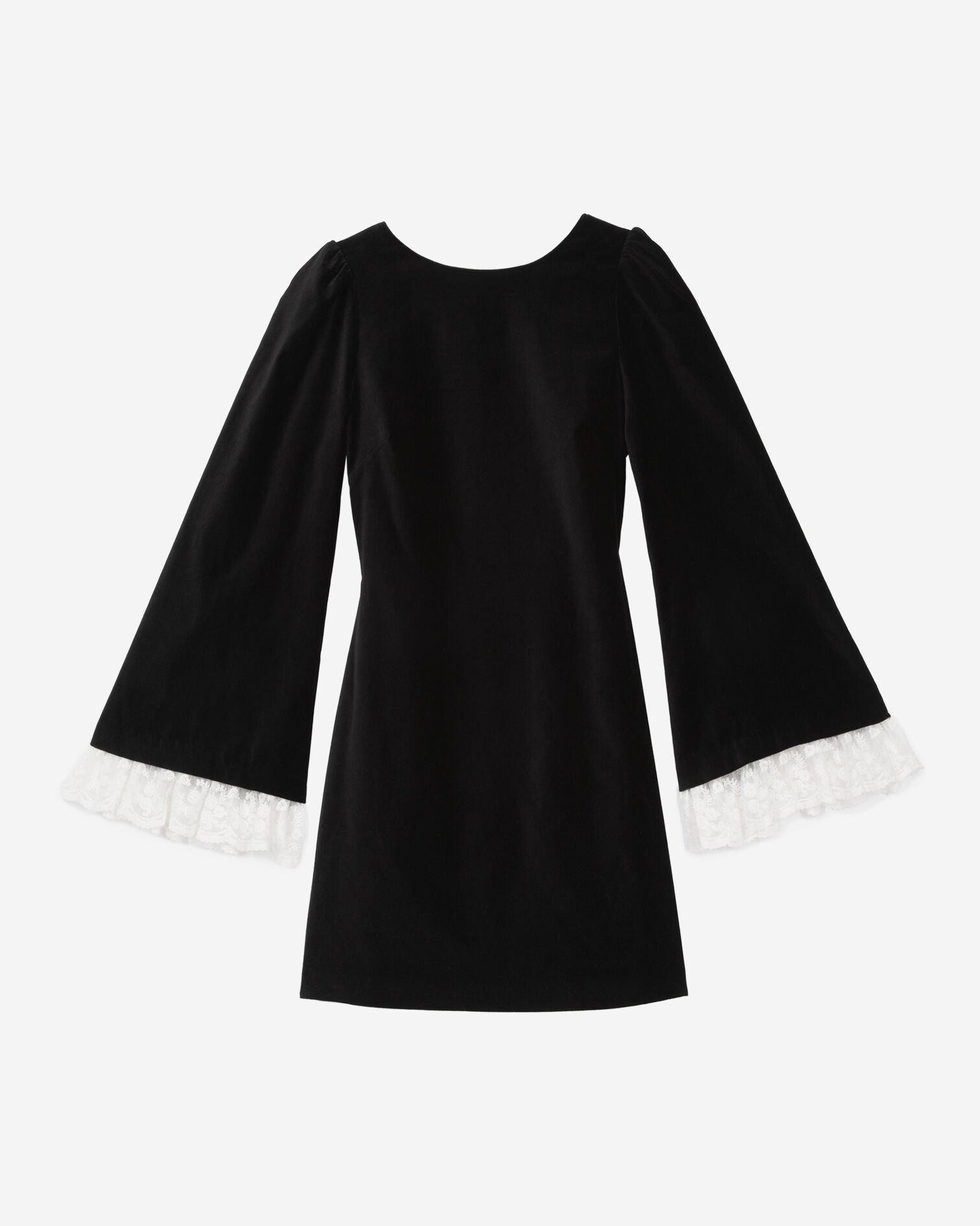 Vestido corto de terciopelo negro, BLACK, hi-res image number null