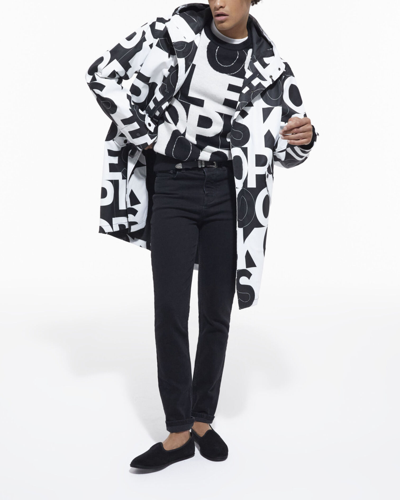Parka logo The Kooples, BLACK / WHITE, hi-res image number null