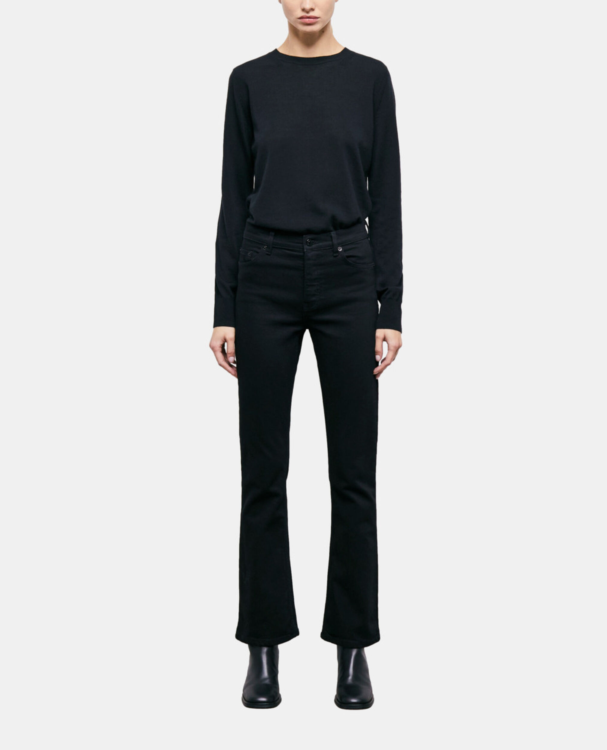 Black flare jeans, BLACK, hi-res image number null