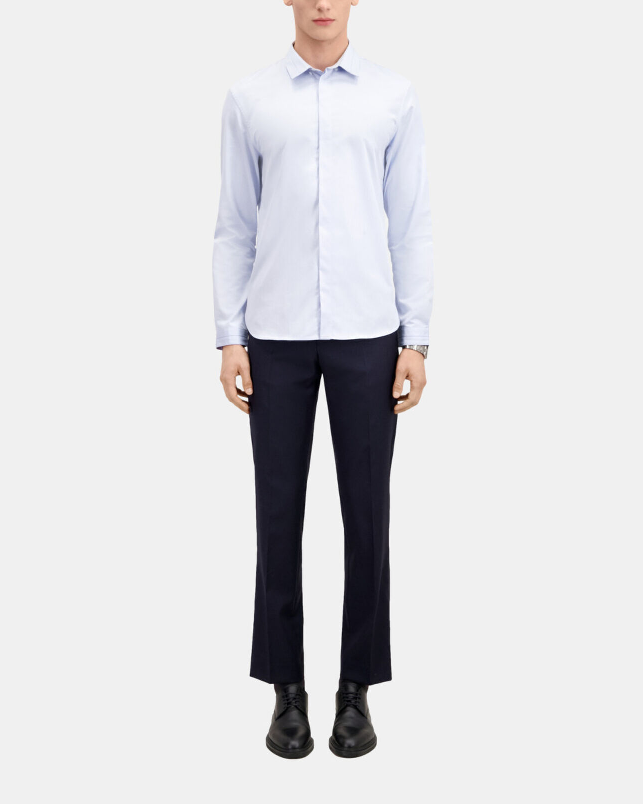 The Kooples MEN LIGHT BLUE smart twill sky blue shirt