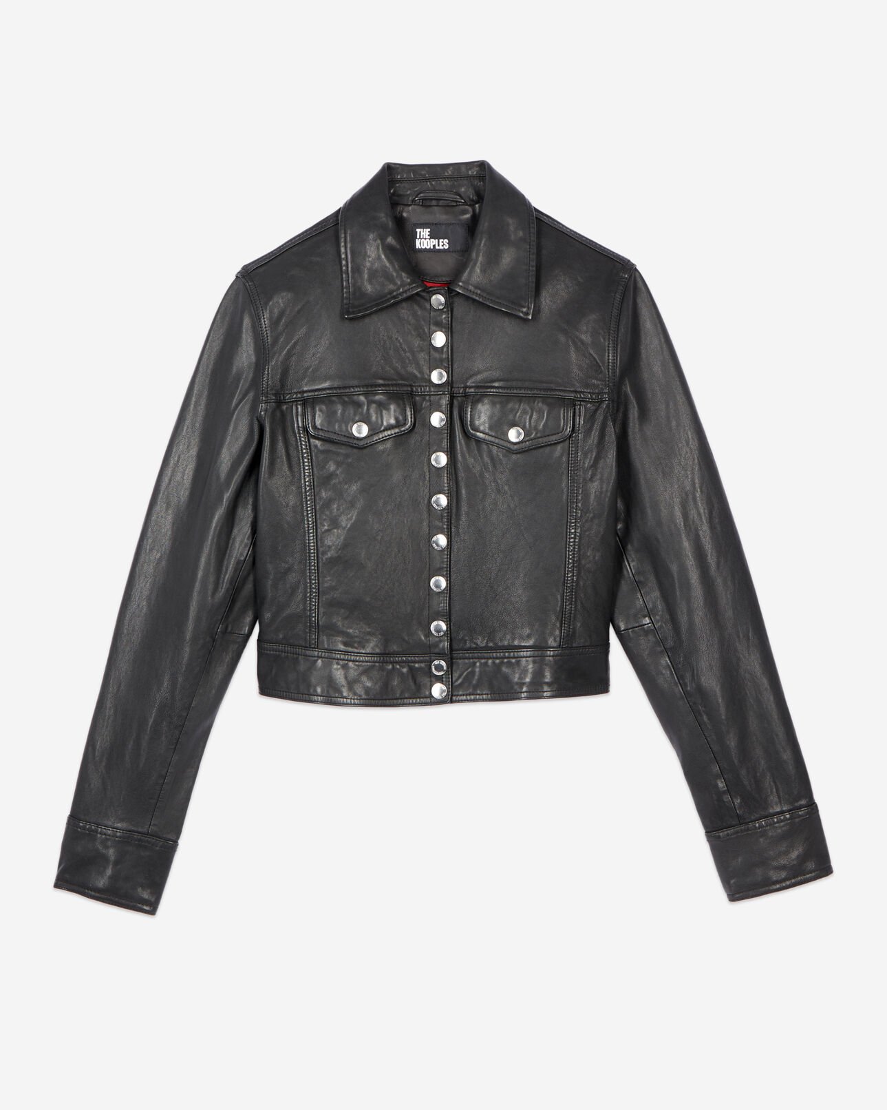 The Kooples WOMEN BLACK black leather jacket