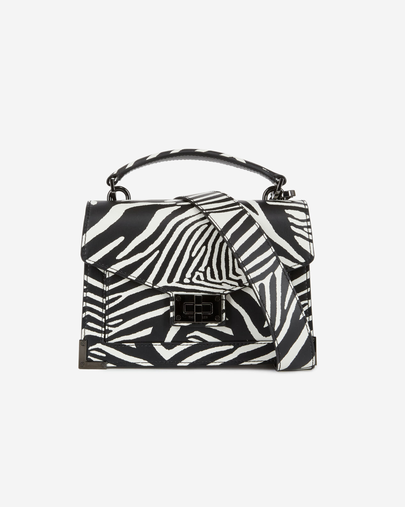 The Kooples MUJER BLACK / WHITE bolso emily pequeño cebra