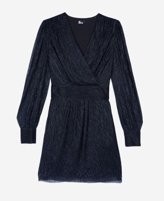 The Kooples FEMME DARK NAVY robe courte en jersey métallisé bleu marine