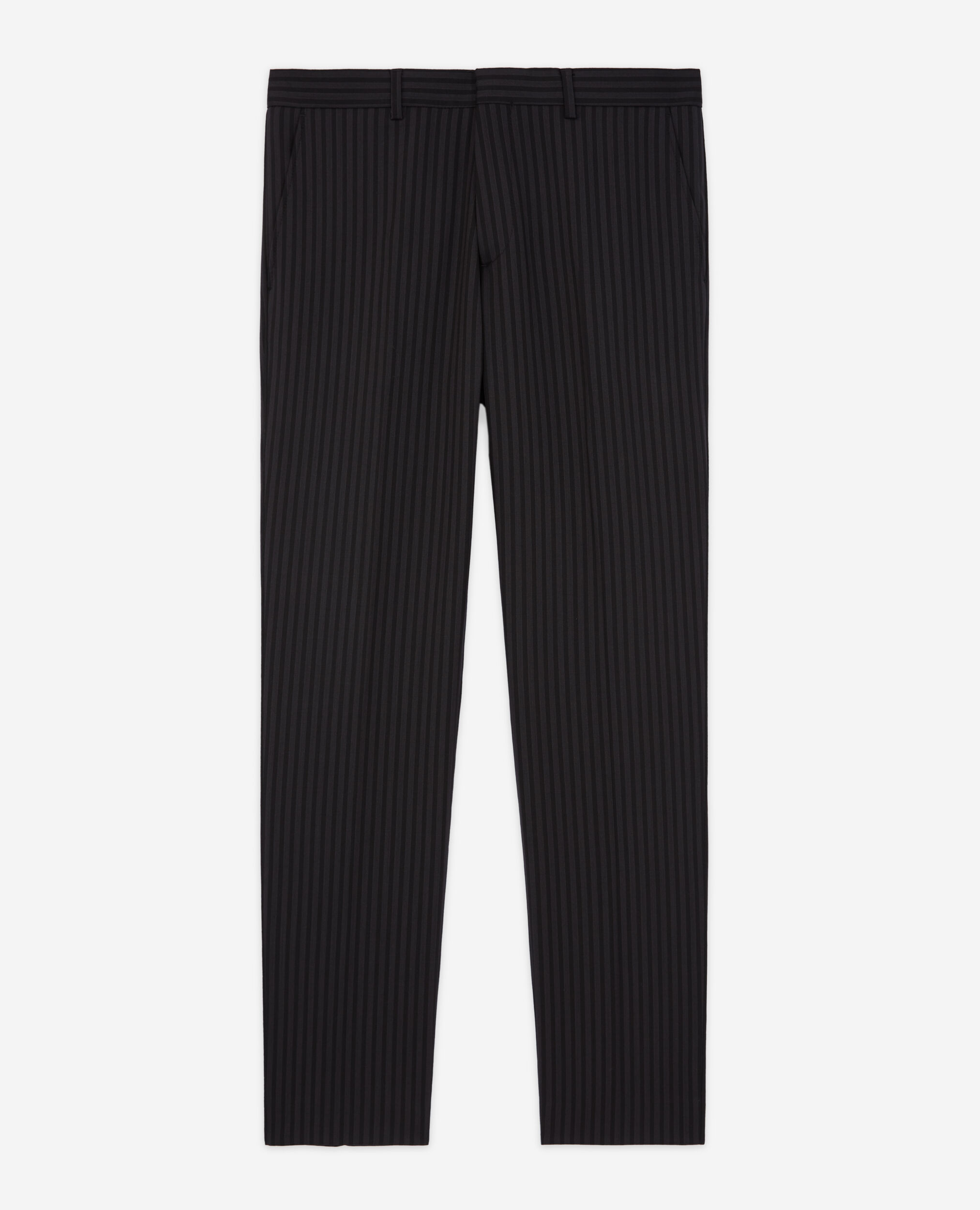 Pantalón traje lana rayas, BLACK GREY, hi-res image number null