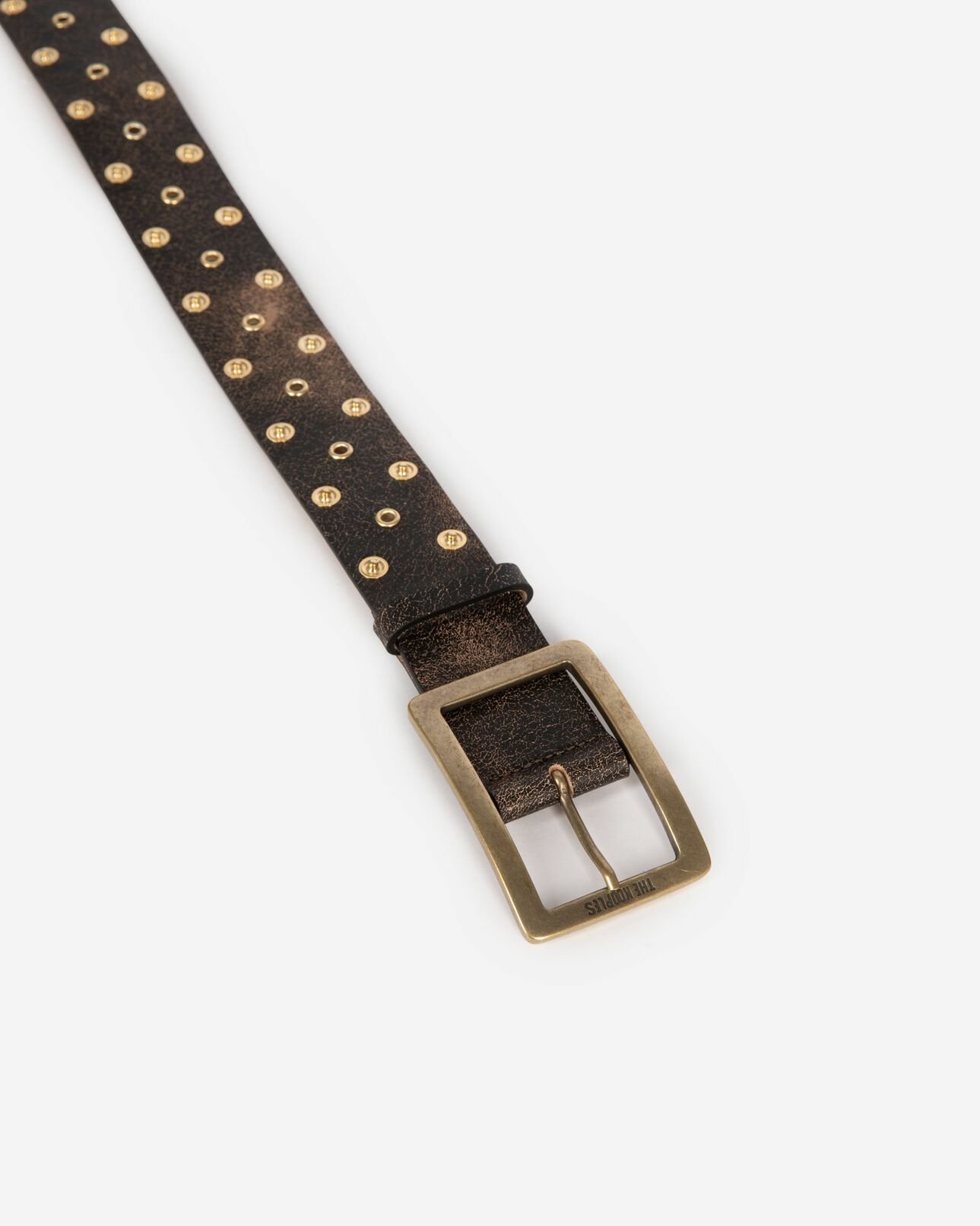 The Kooples WOMEN BROWN brown leather belt