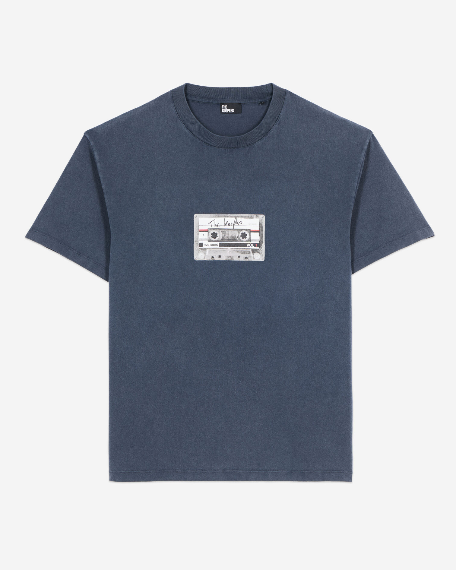 Karbonblaues T-Shirt mit Siebdruck, CARBONE, hi-res image number null