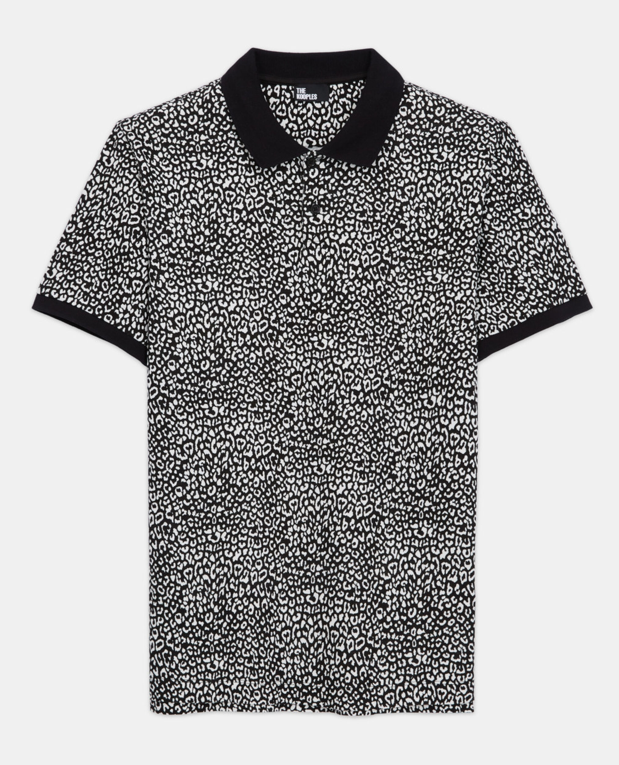 Black leopard print polo, ECRU, hi-res image number null