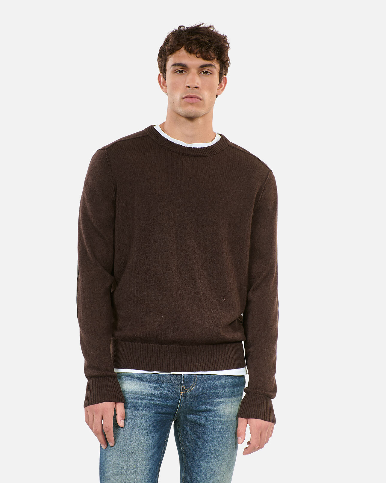 The Kooples HERREN DARK BROWN brauner wollpullover