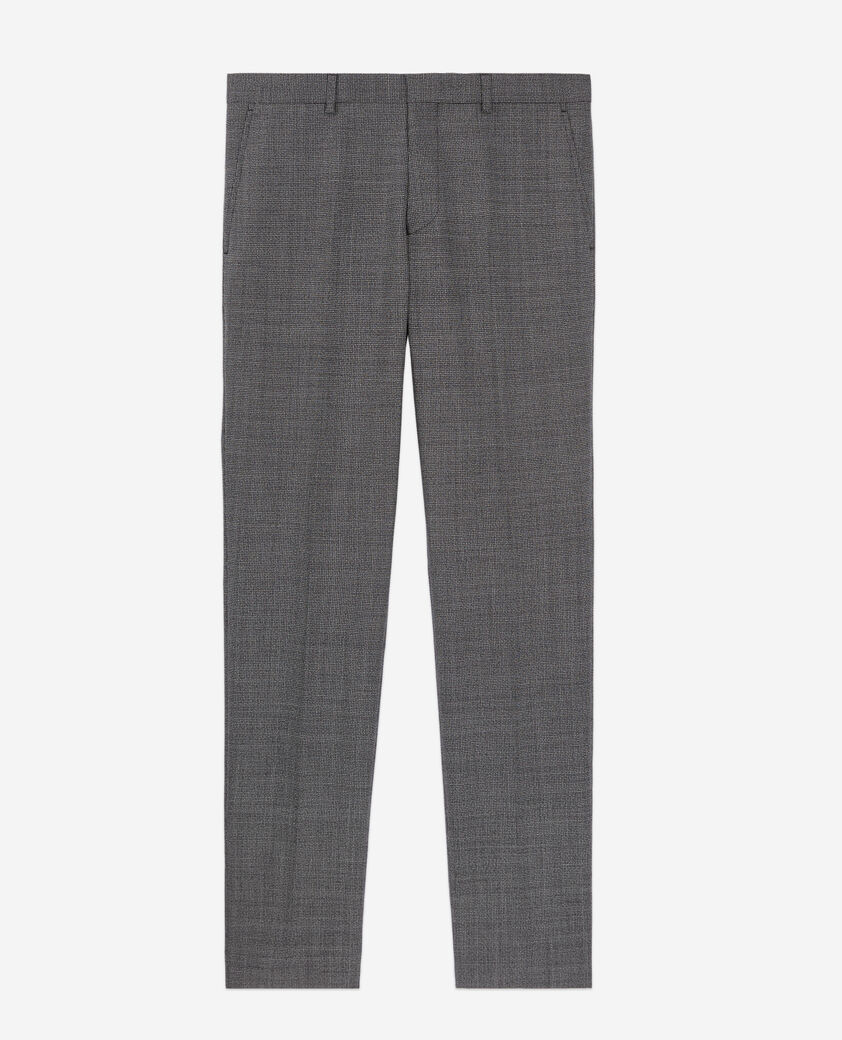 The Kooples MEN BLACK-ECRU black micro-pattern wool suit trousers