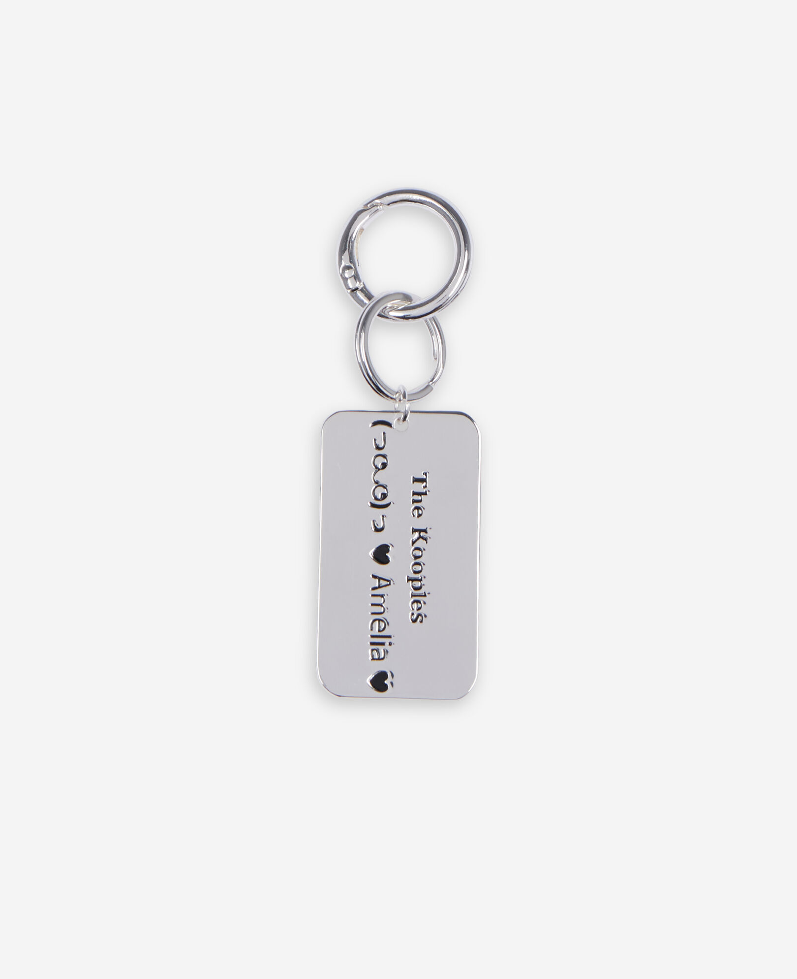 The Kooples WOMEN SILVER silver logo plaque bag charm