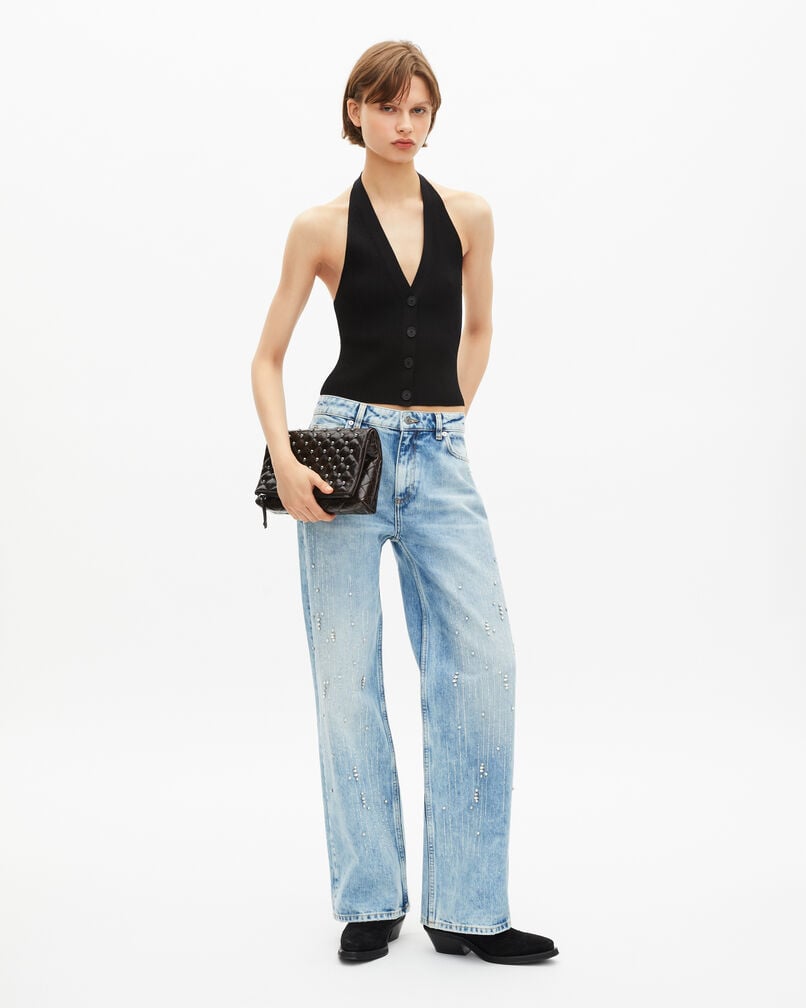 The Kooples WOMEN BLACK black mesh top