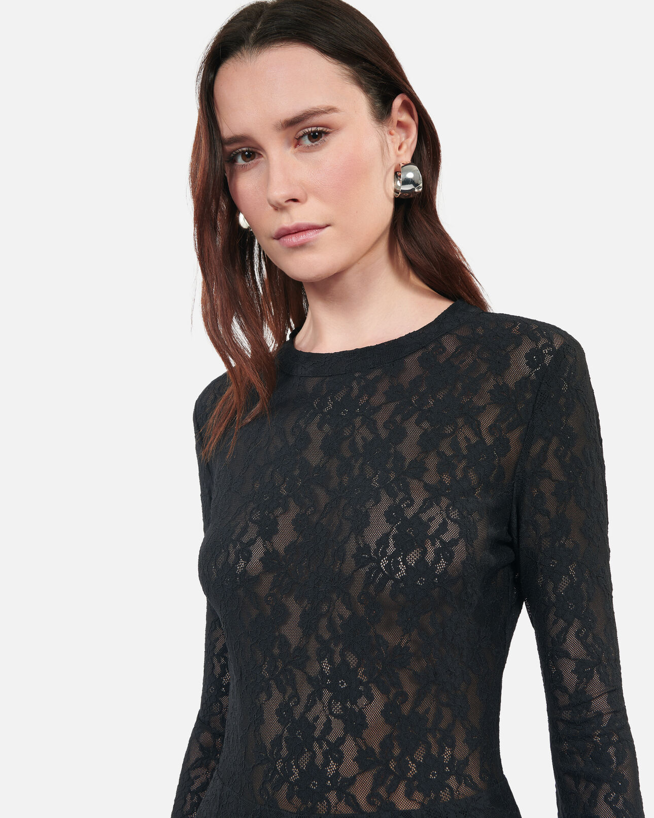 The Kooples WOMEN BLACK short black lace skater dress