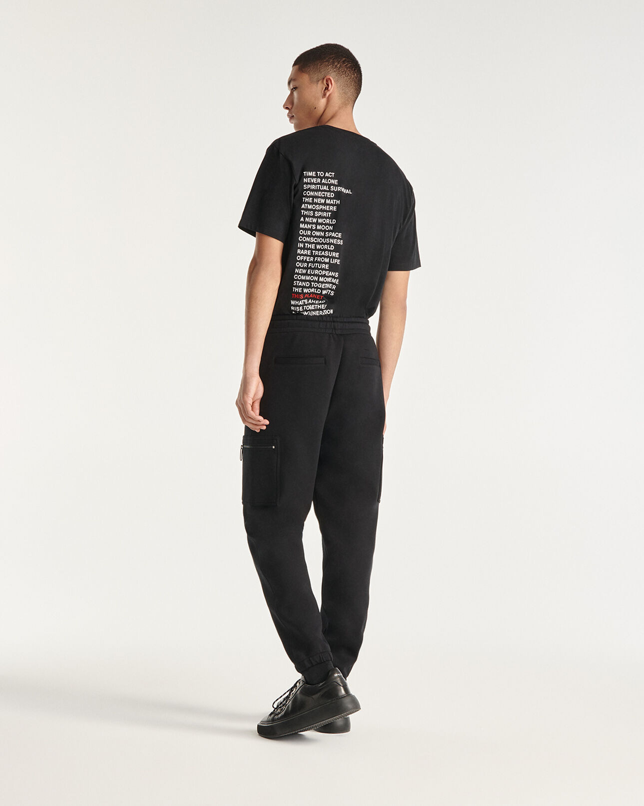 The Kooples HOMME BLACK jogging noir avec logo the kooples