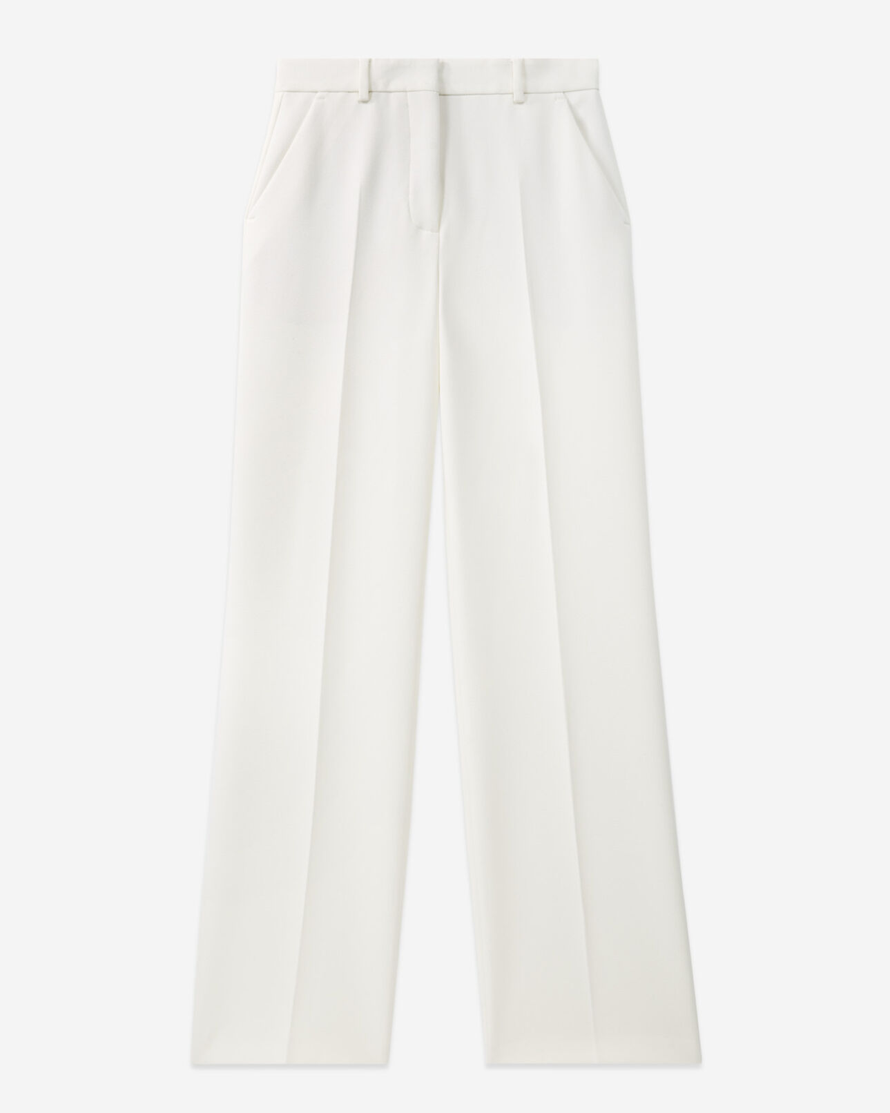 The Kooples WOMEN ECRU straight ecru pants in crepe fabric