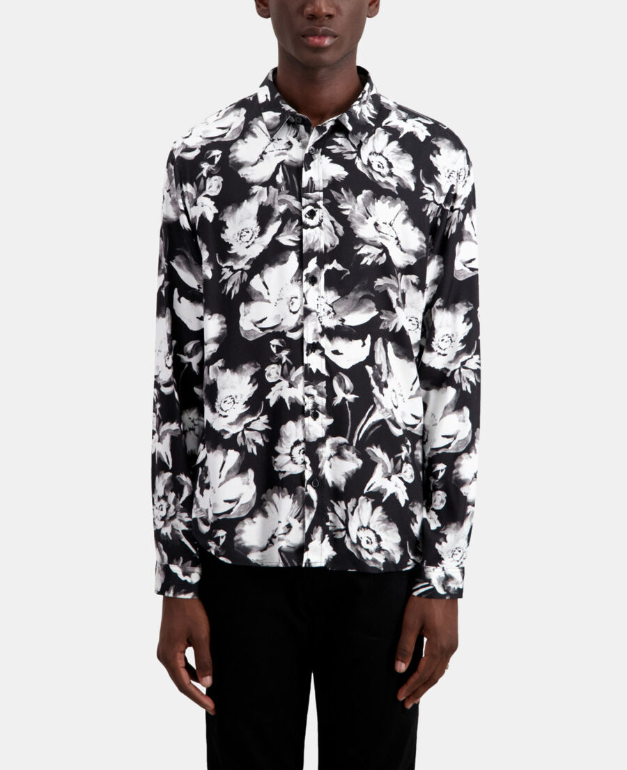 The Kooples HERREN BLACK WHITE bedrucktes hemd