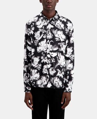 The Kooples HERREN BLACK WHITE bedrucktes hemd