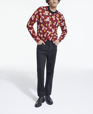 The Kooples HOMME DARK RED pull en laine imprimé fleuri