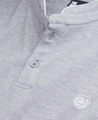 The Kooples MEN GREY / GREEN grey cotton polo t-shirt