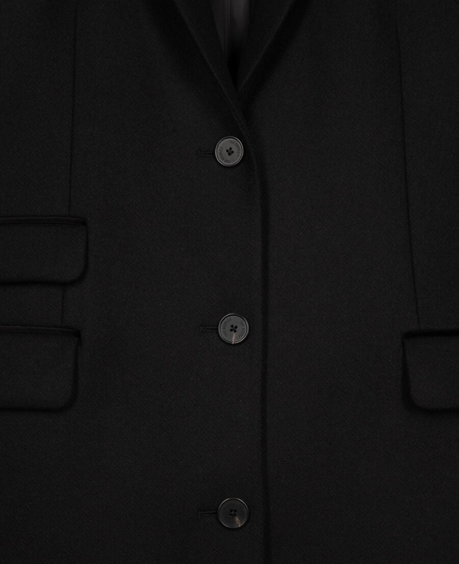 The Kooples F BLACK long black wool-blend coat