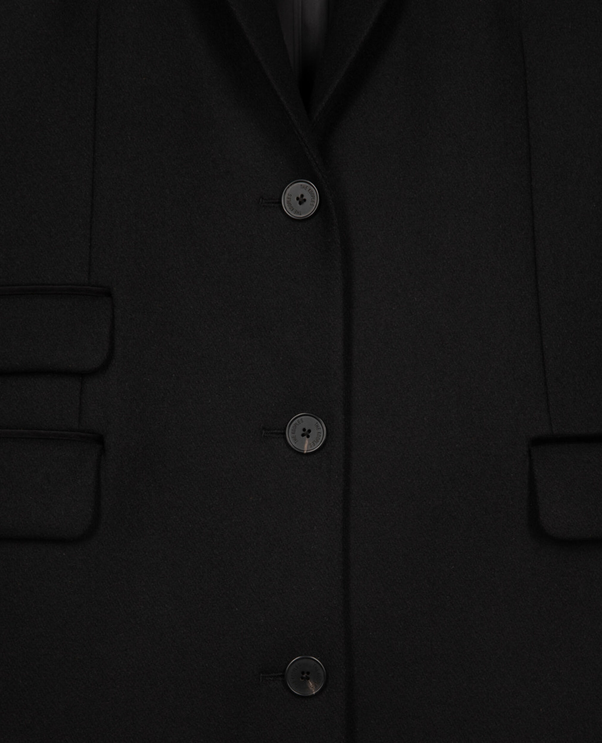 Long black wool-blend coat, BLACK, hi-res image number null