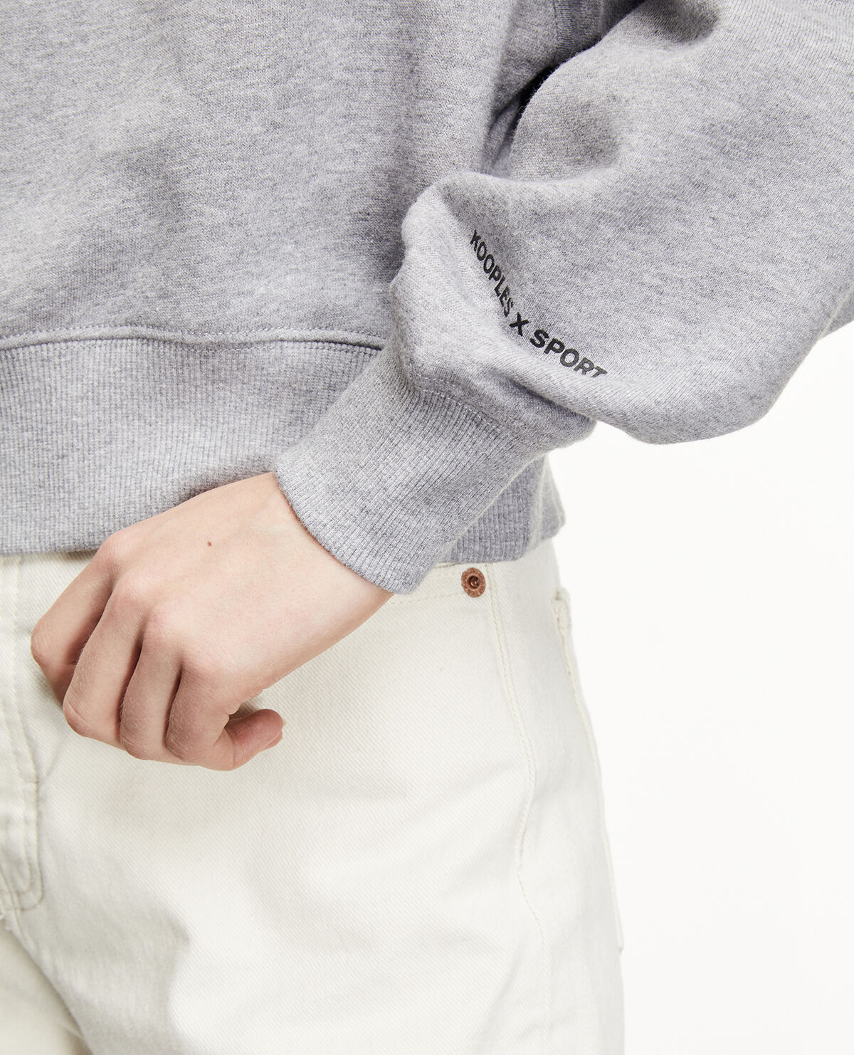 Gray sweatshirt with metal details The Kooples