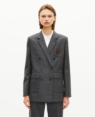 The Kooples DAMEN BLACK dunkelgraue schneiderjacke