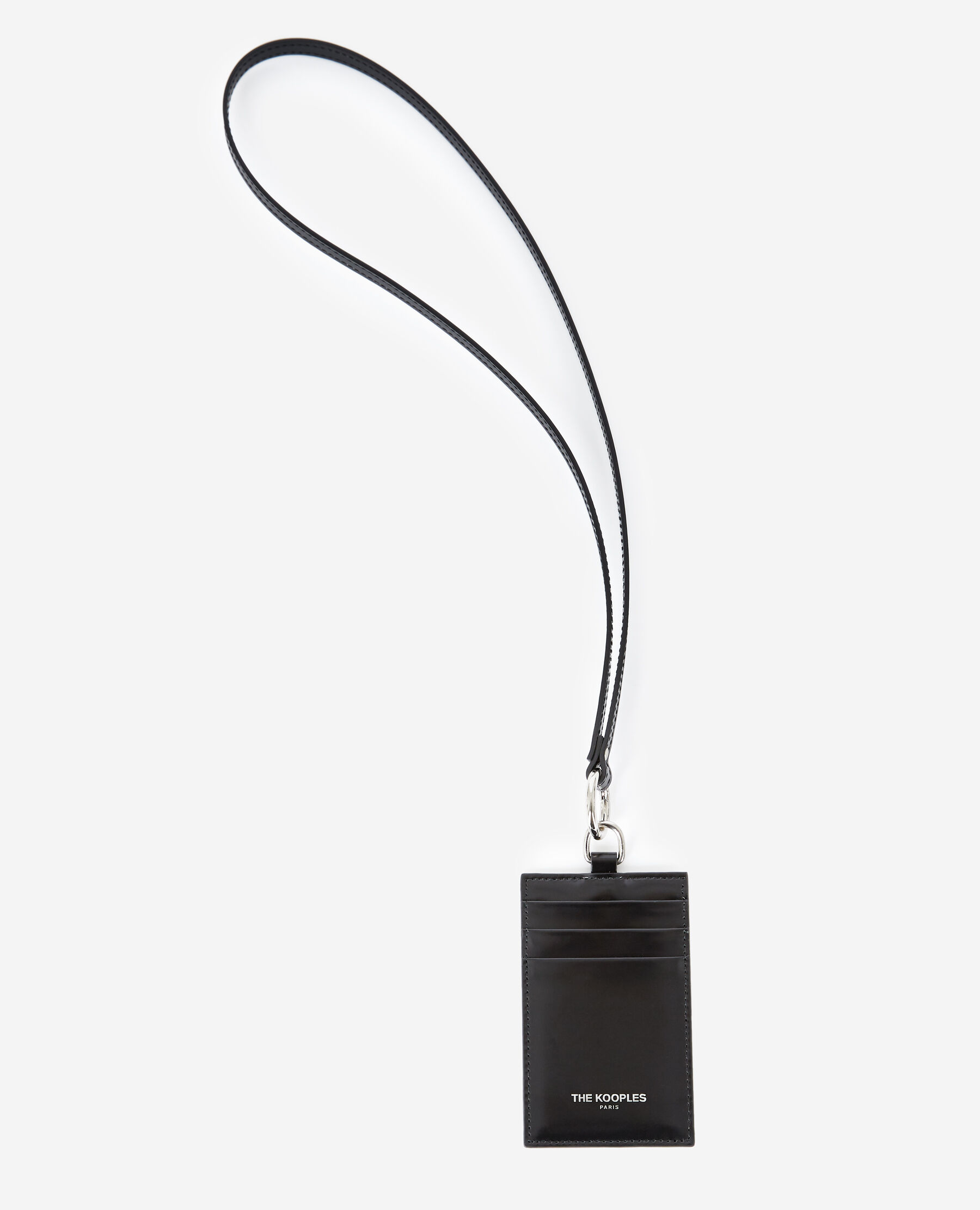 Porte cartes cuir noir bandouli re The Kooples