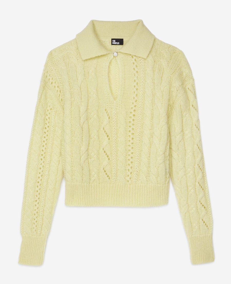 The Kooples DAMEN YELLOW gelber pullover aus einer wollmischung